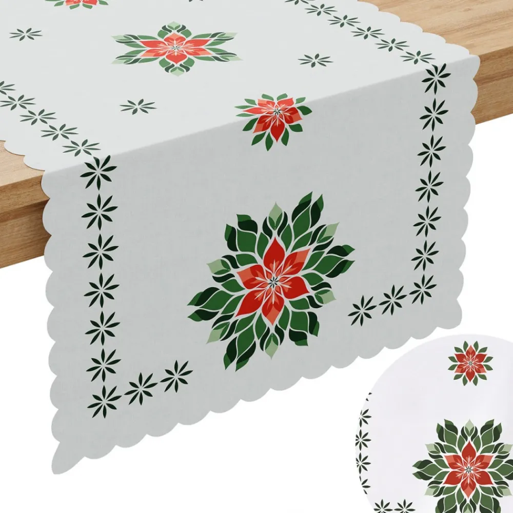 Bieżnik wodoodporny FOLK GWIAZDA BETLEJEMSKA 38x140 cm biały * MARKIZETA SPÓŁKA Z OGRANICZONĄ ODPOWIEDZIALNOŚCIĄ Online