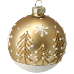Bombki choinkowe szklane złote 12 szt. 8 cm