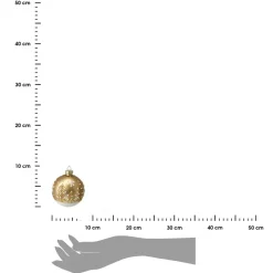 Bombki choinkowe szklane złote 12 szt. 8 cm