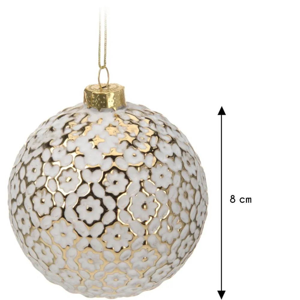 Bombki choinkowe kule biało-złote 12 szt * H&S Decoration Sale