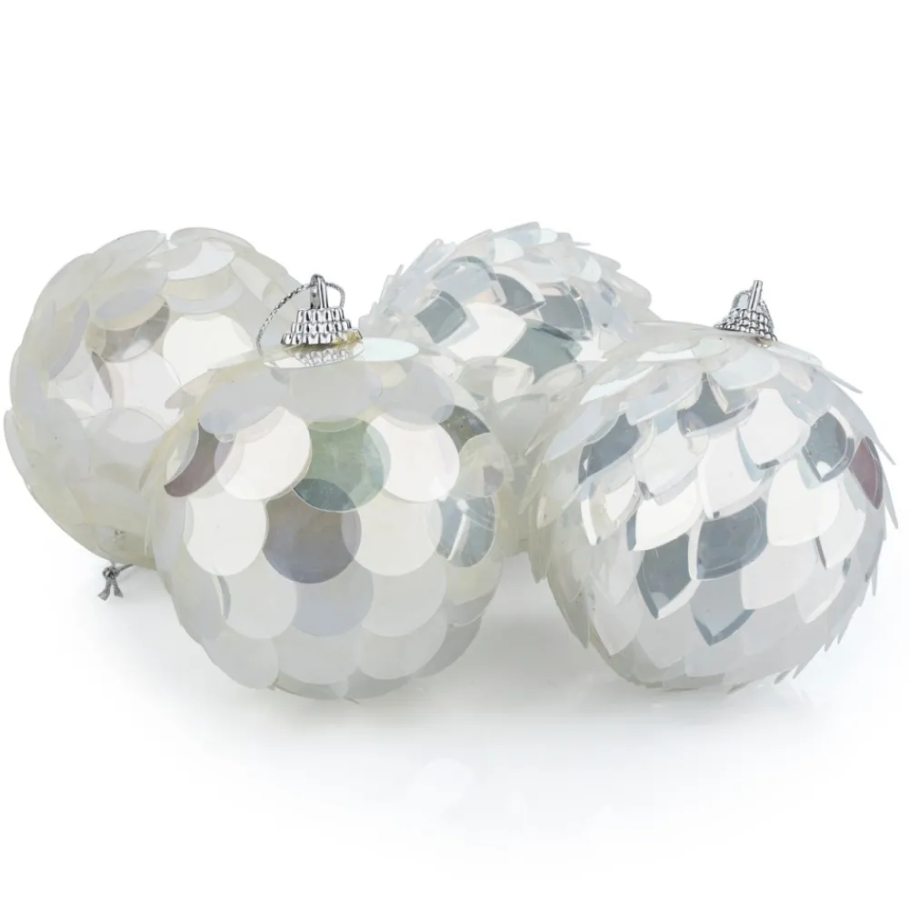 Bombki choinkowe Rybia Łuska białe 12szt * H&S Decoration Outlet