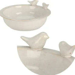Ceramiczne Poidło dla ptaków białe 24 cm