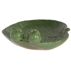 Ceramiczne poidełko dla ptaków z żabkami h8,7cm * Esschert Design Best