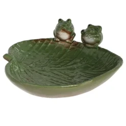 Ceramiczne poidełko dla ptaków z żabkami h8,7cm * Esschert Design Best