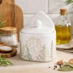 Ceramiczny pojemnik na sól lub cukier HERBA SALT 500 ml