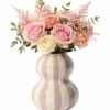 Ceramiczny wazon SOLVI 15 cm różowe pasy