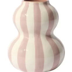 Ceramiczny wazon SOLVI 15 cm różowe pasy