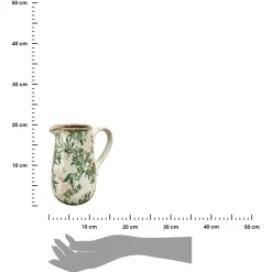 Ceramiczny dzbanek z roślinnym wzorem h18 cm * Exner GmbH Clearance