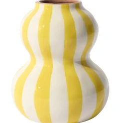 Ceramiczny wazon SOLVI 15 cm żółte pasy * HowHomely Clearance