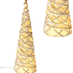 Choinka świecąca LED szara z brokatem 40 cm