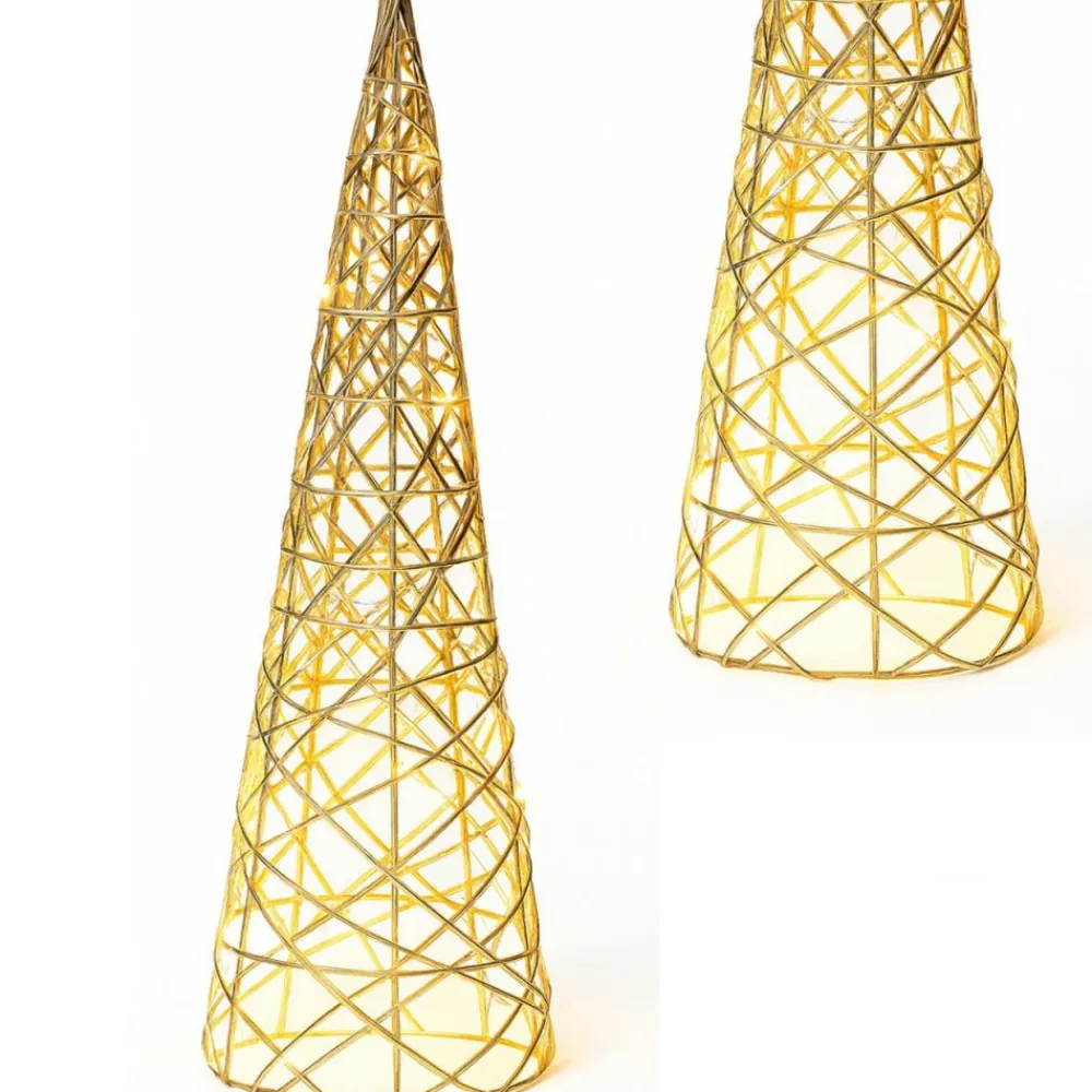 Choinka świecąca LED szampańska z brokatem 60 cm * H&S Decoration Sale