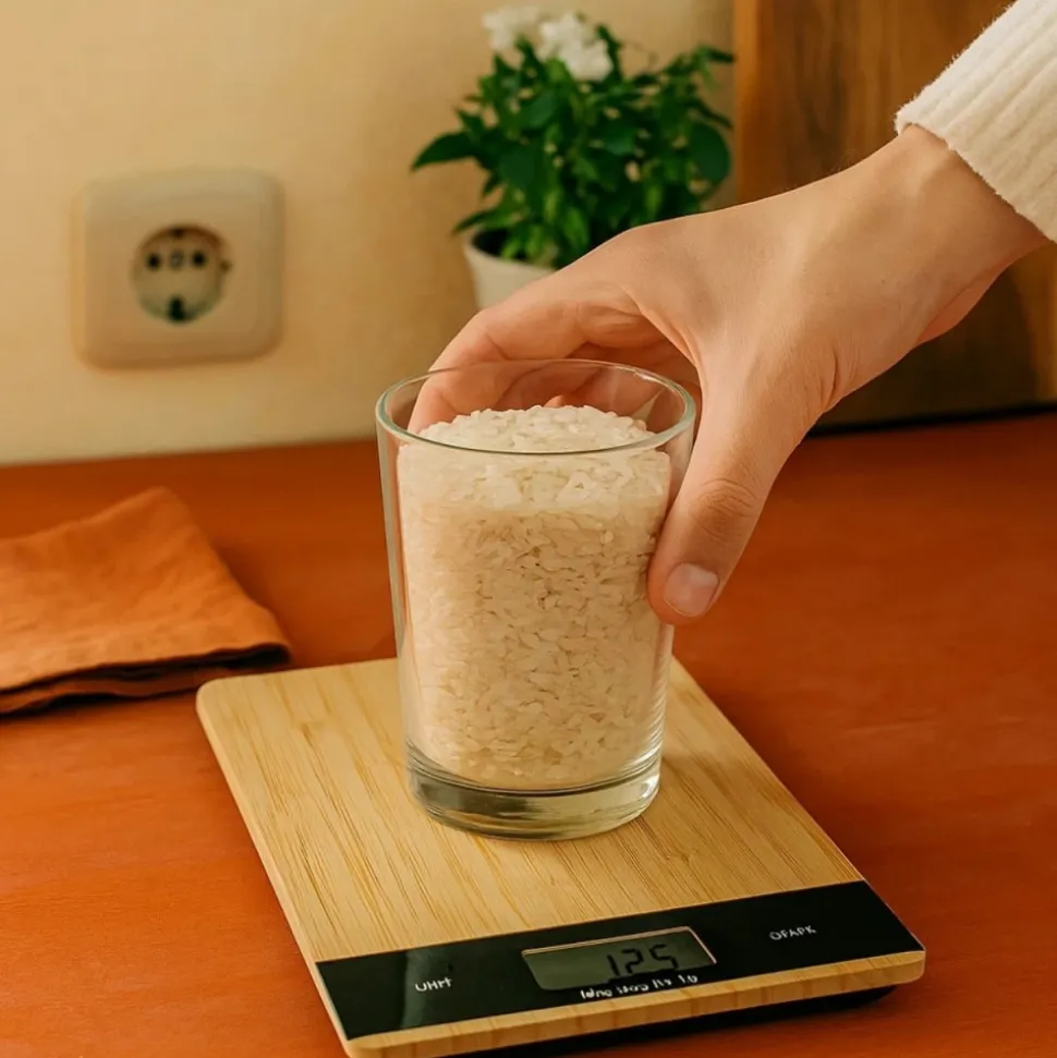 Cyfrowa waga kuchennna bambusowa do 5 kg