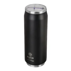 Czarny kubek termiczny ze słomką 500 ml Midnight Black