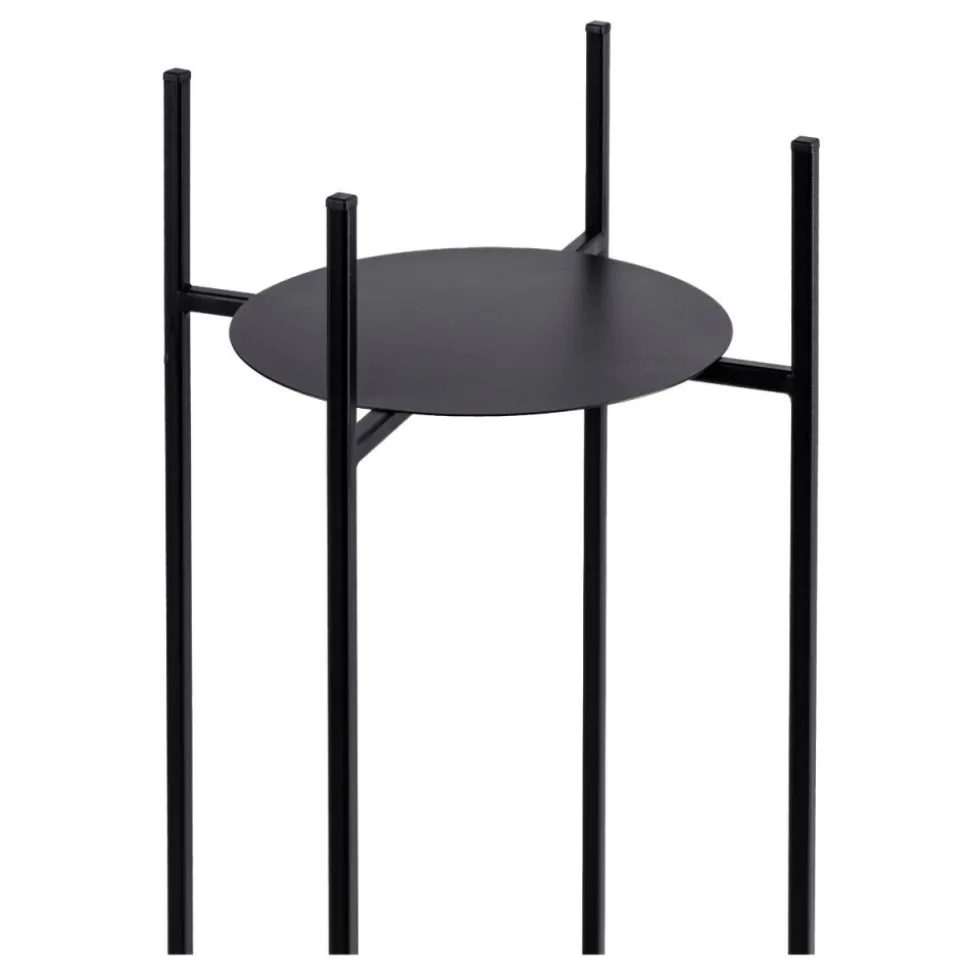 Czarny kwietnik stojący na 2 doniczki 70 cm