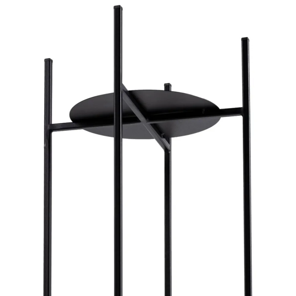 Czarny kwietnik stojący na 2 doniczki 70 cm