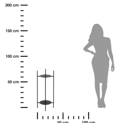Czarny kwietnik stojący na 2 doniczki 70 cm