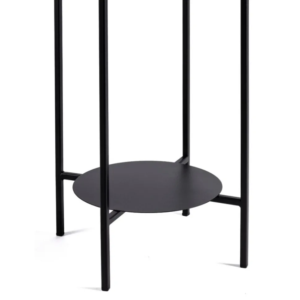 Czarny kwietnik stojący na 2 doniczki 70 cm