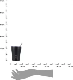 Czarny kubek termiczny ze słomką 350 ml Midnight Black * Estia New