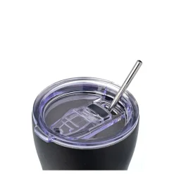 Czarny kubek termiczny ze słomką 350 ml Midnight Black * Estia New