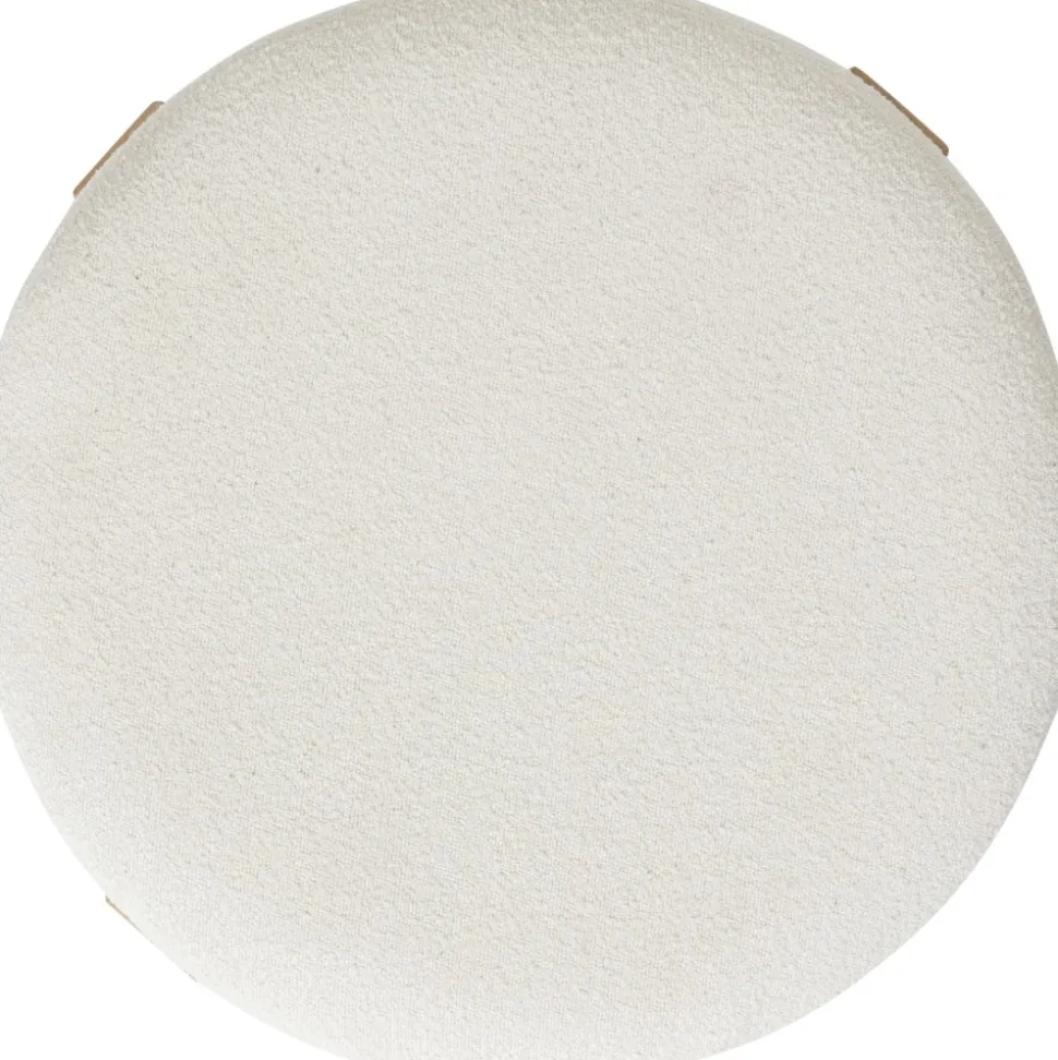 Dekoracyjna biała pufa 37,5 cm Bansa