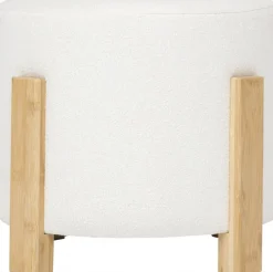 Dekoracyjna biała pufa 37,5 cm Bansa