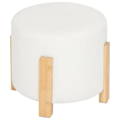 Dekoracyjna biała pufa 37,5 cm Bansa