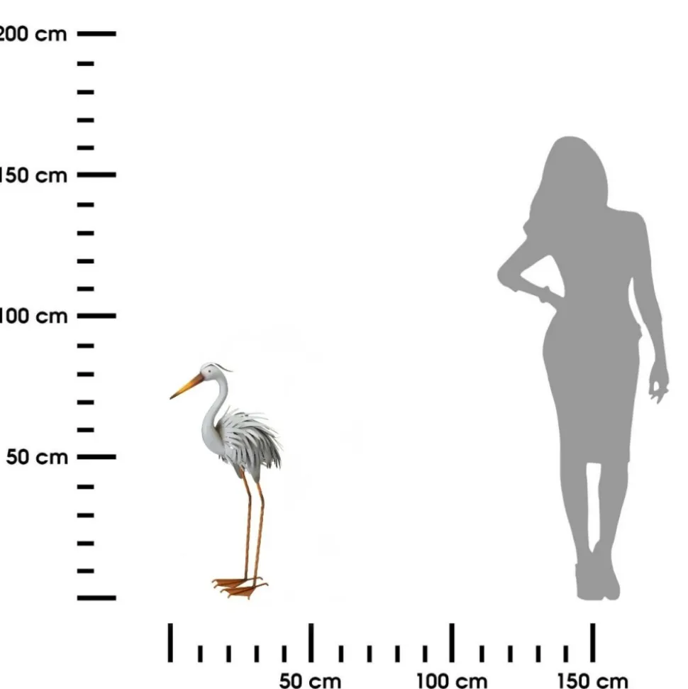 Dekoracyjna czapla metalowa 78,5 cm - elegancka figura do ogrodu