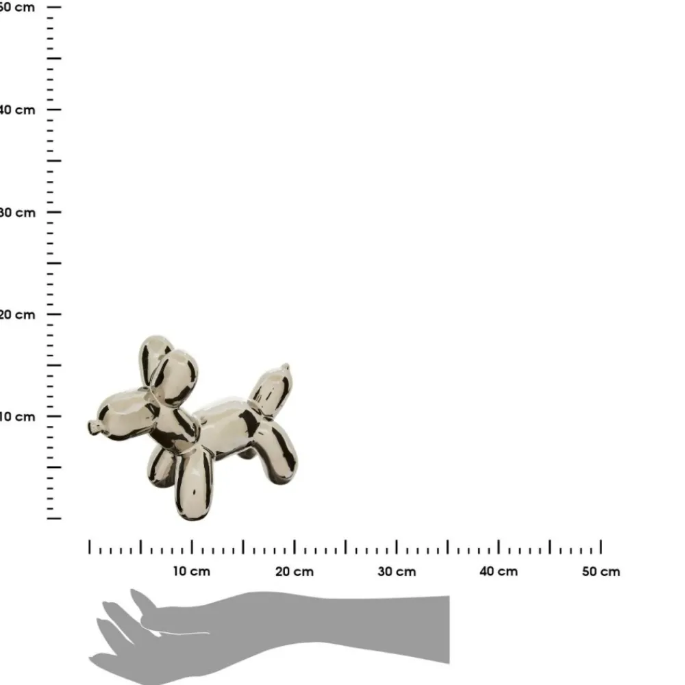 Dekoracyjna figurka psa Théo srebrna * Atmosphera Hot