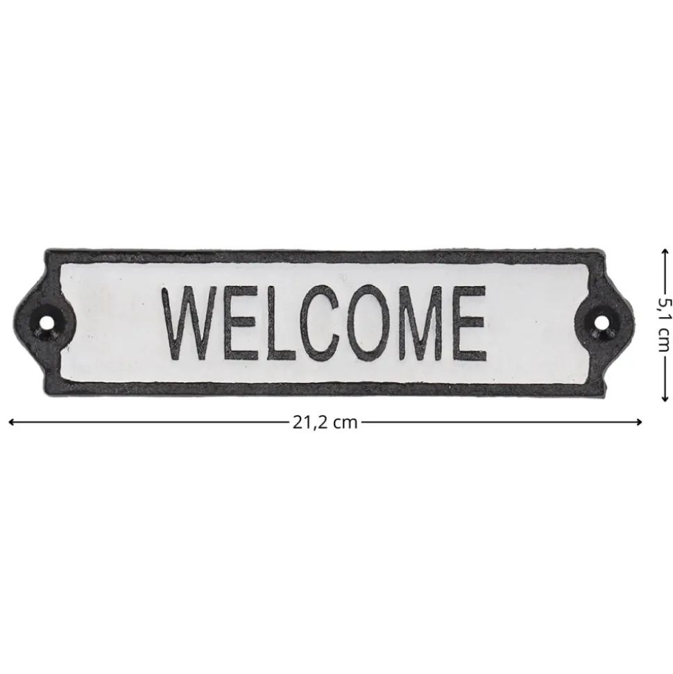 Dekoracyjny metalowy szyld na drzwi Welcome