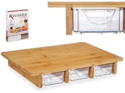 Deska do krojenia bambusowa 3 pojemniki