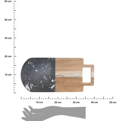 Deska do krojenia z uchwytem czarny marmur 38x18 cm