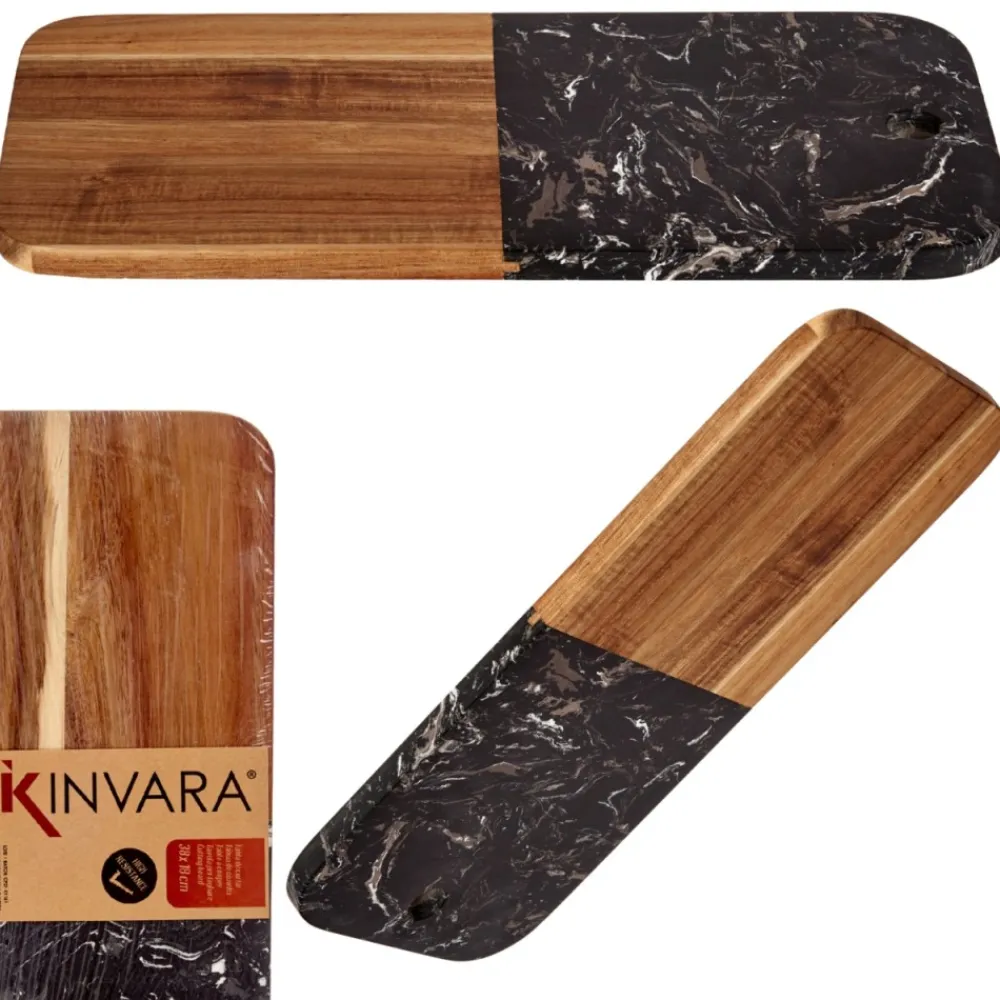 Deska do krojenia z czarnym marmurem 38x18 cm * KINVARA Clearance