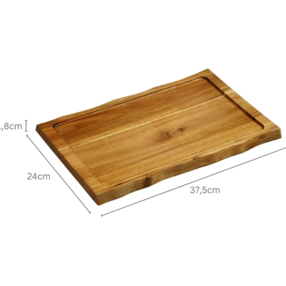 Deska do serwowania z drewna akacjowego FSC z naturalną krawędzią 37,5x24x1,8 cm * Kesper Outlet