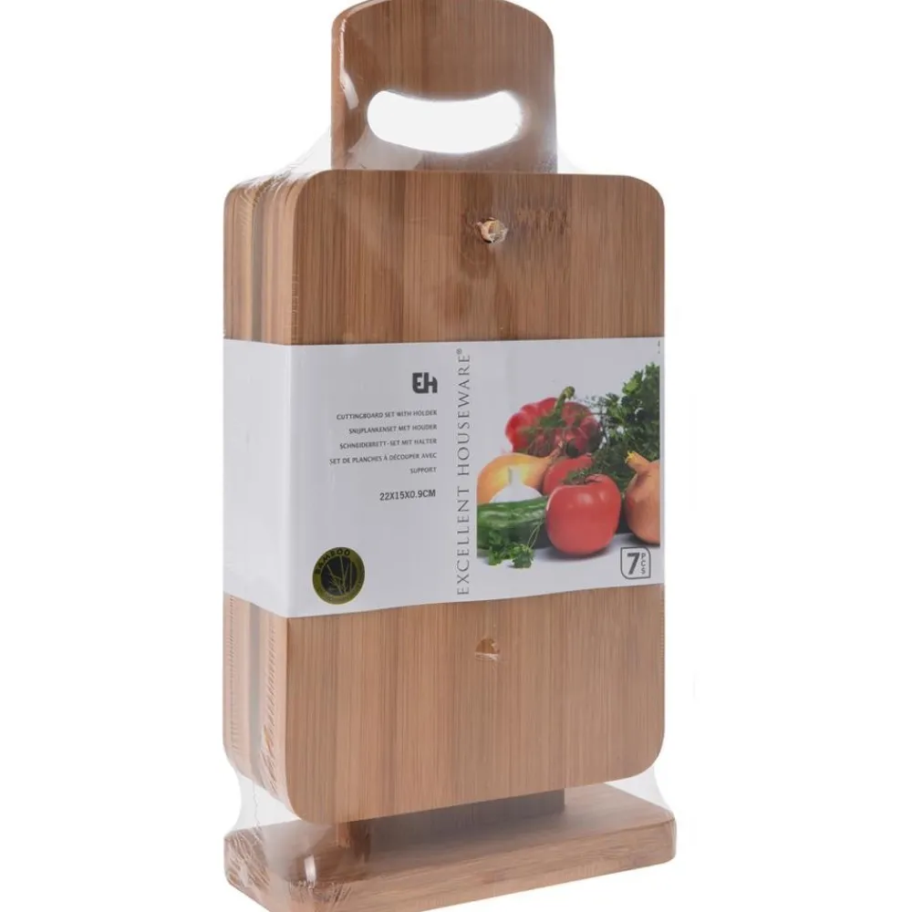 Deski bambusowe na stojaku zestaw 6 szt * Excellent Houseware Online