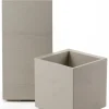 Donica Betonique na kółkach deska recykling beż 30x30xh60 cm