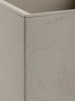 Donica Betonique na kółkach deska recykling beż 30x30xh60 cm