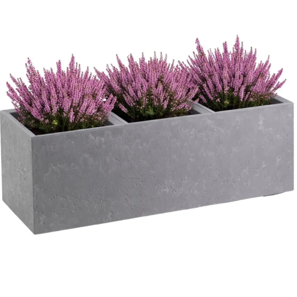 Donica Betonique na kółkach szary beton 90x30xh30 cm