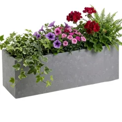 Donica Betonique na kółkach szary beton 90x30xh30 cm
