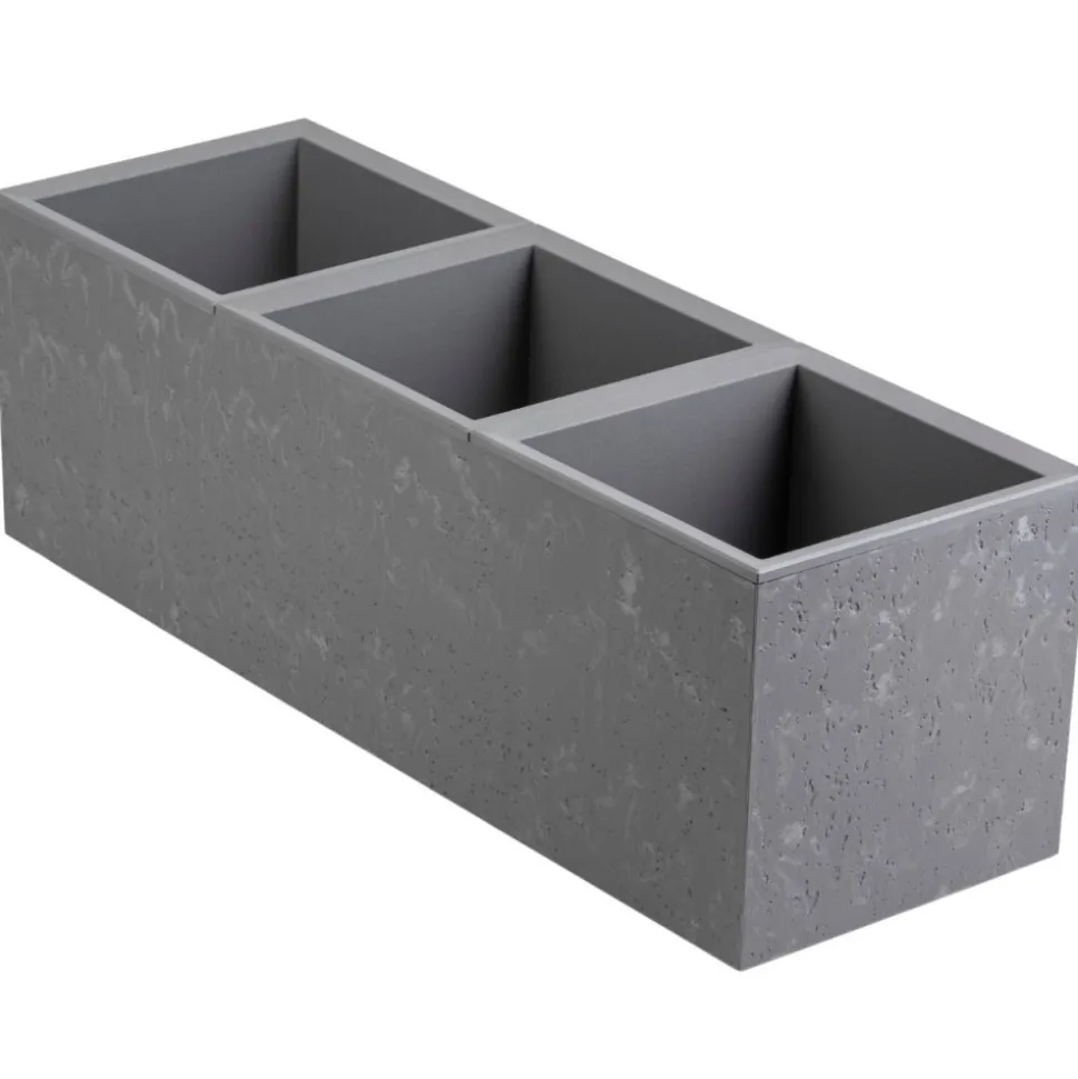 Donica Betonique na kółkach szary beton 90x30xh30 cm