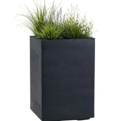 Donica Betonique na kółkach deska recykling antracyt H60x40 cm