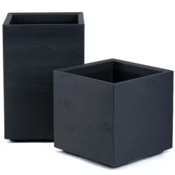 Donica Betonique na kółkach deska recykling antracyt H60x40 cm