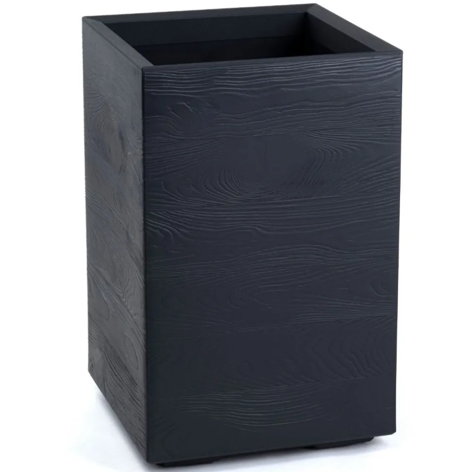 Donica Betonique na kółkach deska recykling antracyt H60x40 cm