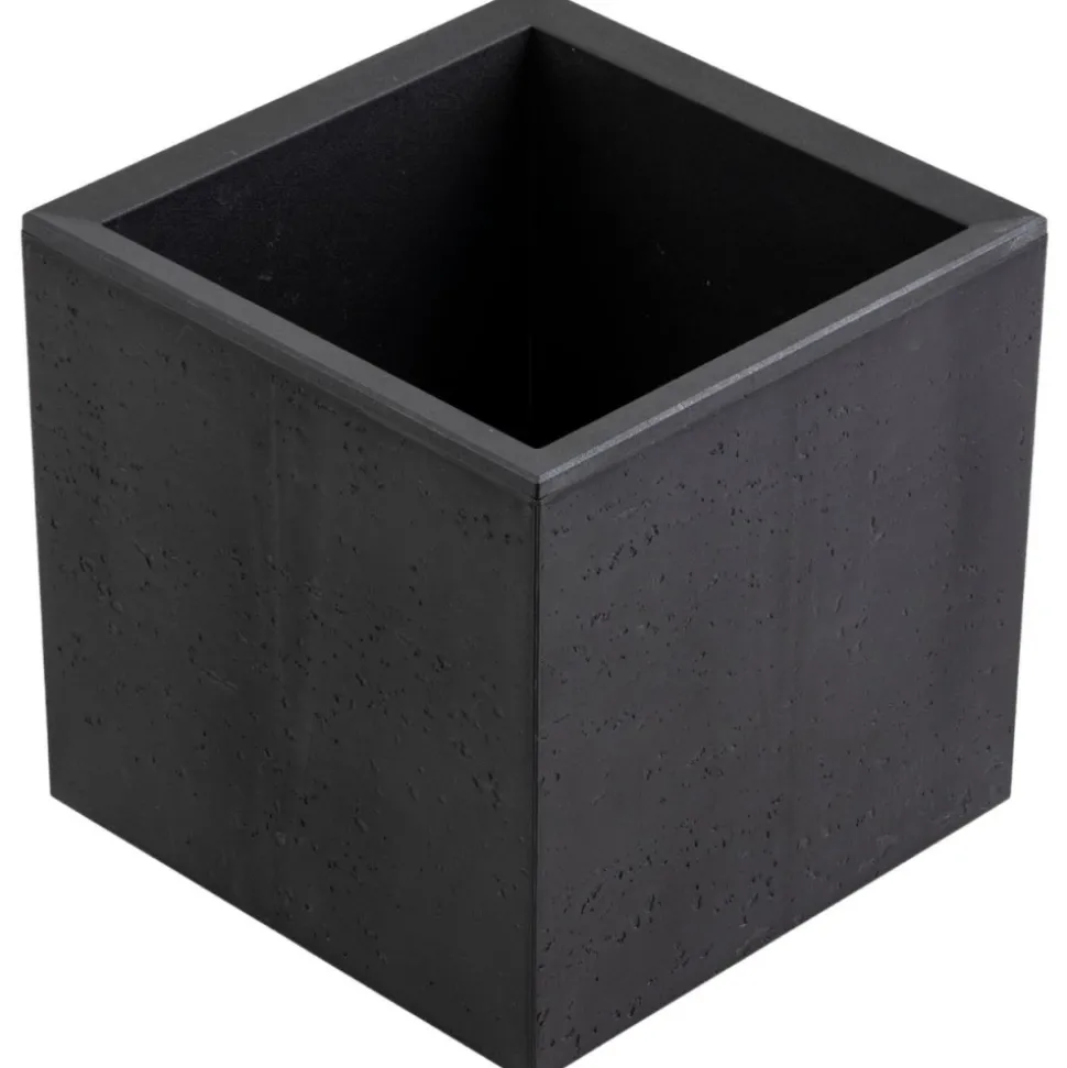 Donica Betonique na kółkach recykling czarny 30x30xh30 cm