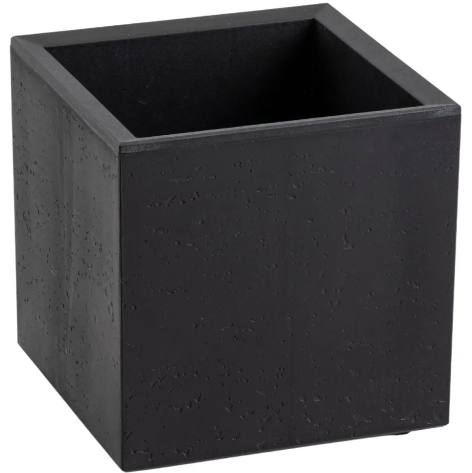 Donica Betonique na kółkach recykling czarny 30x30xh30 cm