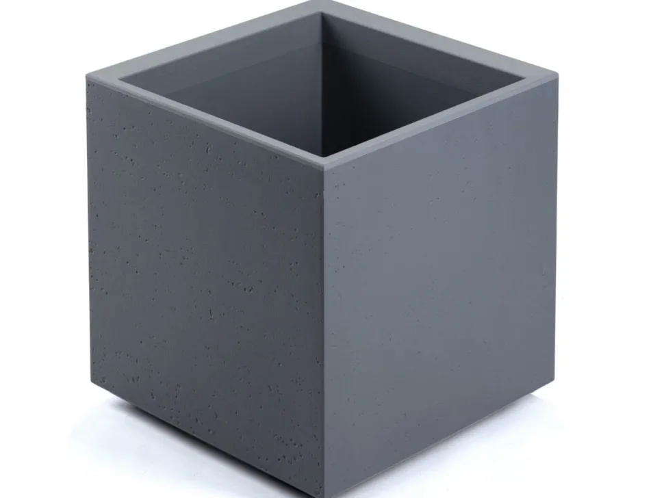 Donica Betonique na kółkach recykling beton szary 40x40xh40 cm