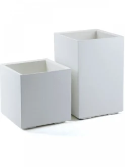 Donica Betonique na kółkach recykling beton kremowy 40x40xh40 cm