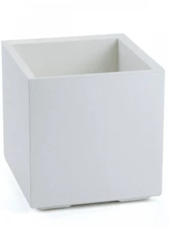 Donica Betonique na kółkach recykling beton kremowy 40x40xh40 cm
