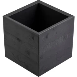 Donica Betonique na kółkach deska recykling czarny 30x30xh30 cm