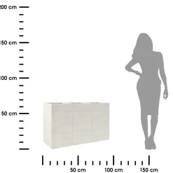 Donica Betonique na kółkach deska recykling kremowy 90x30xh60 cm