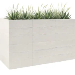 Donica Betonique na kółkach deska recykling kremowy 90x30xh60 cm